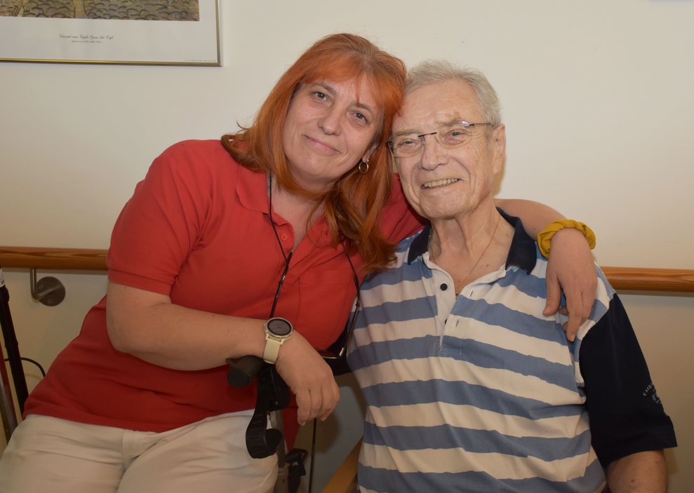 Kollegin Manuela Heuing und ihr Vater Eduard Jäger